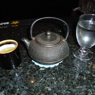 Starting things off with some hot green tea...