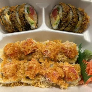 Volcano roll (front) and North Oaks roll (back).
