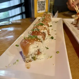 Kamikaze roll. Very tasty if you want to taste the fish. The asparagus made it quite crunchy.