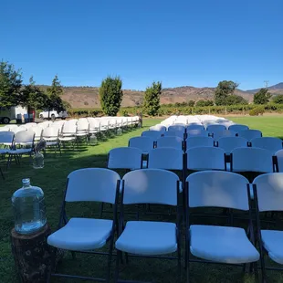 Setting up for the ceremony.