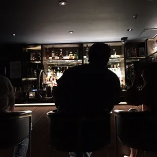 a man and a woman sitting at a bar