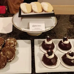 a variety of desserts