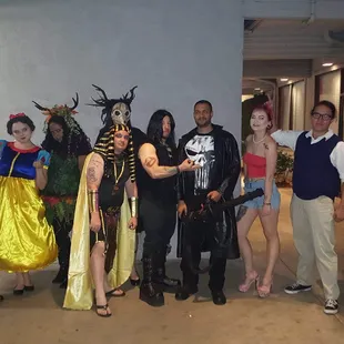 A few of the costumes at 2018 Halloween party