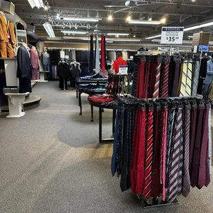 Ties, shirts, suits, shoes, pocket squares, check. Socks? Not sure.