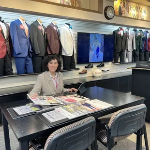 Suit and Tux rental area and staff