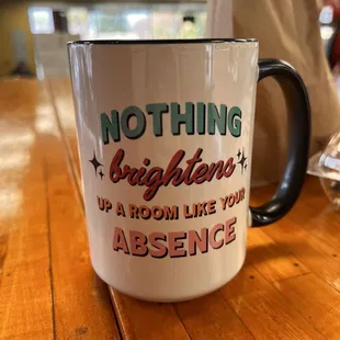 a coffee mug on a table