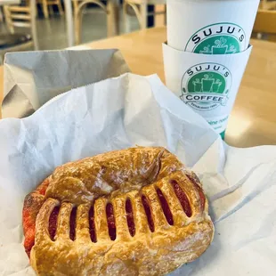 Strawberry Cheese Croissant and Eye Opener.