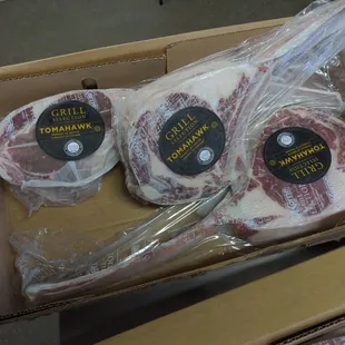 Tomahawk s, 35oz. Sold by case, 3 steaks per box.