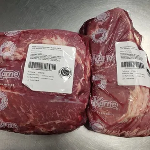 two pieces of beef