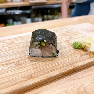 halibut temaki cut in half