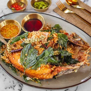 Fried fillet Branzino