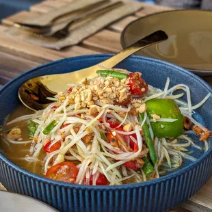 Delicious papaya salad!  We asked for it hot and it definitely came that way, wonderful