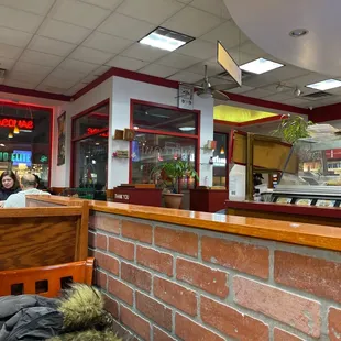 a woman sitting at a counter