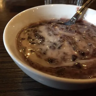 Black Sticky Rice Pudding with Coconut Ice Cream