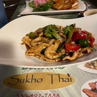 Basil chicken and garlic chicken