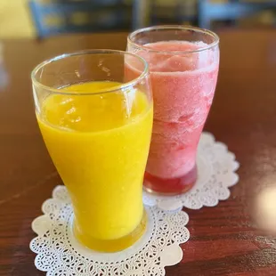 mango or strawberry smoothie