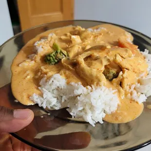 Panang Curry with Chicken over White Rice (included with the meal)