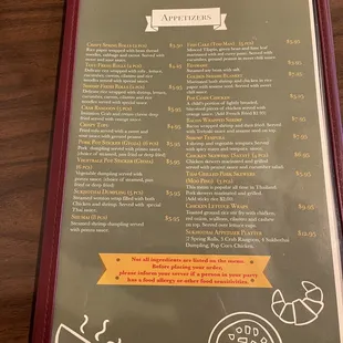 menu