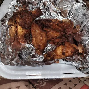 Chicken Wings that I requested not fried hard.