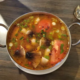 Tom yum soup with shrimp
