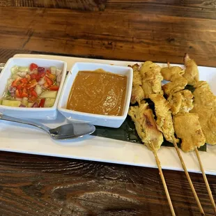 Chicken satay skewers