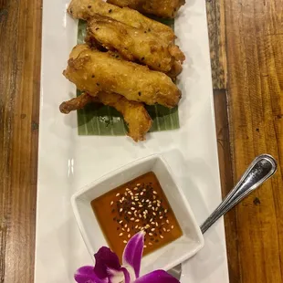 Fried Bananas with honey sesame seed sauce