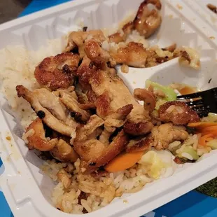 Chicken teriyaki (1/4 of what was the double meat plate)