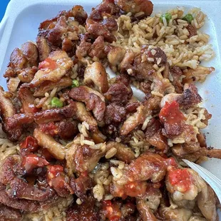 With the pepper sauce