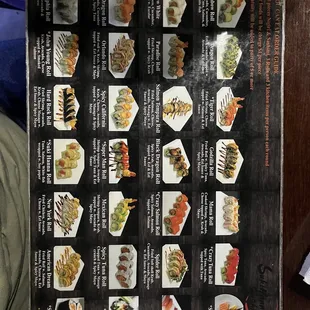 All you can eat menu