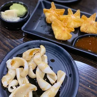 Grill Calamari, Crab Krab Rangoon