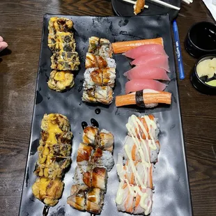 sushi and sashimi, food, sashimi, sushi