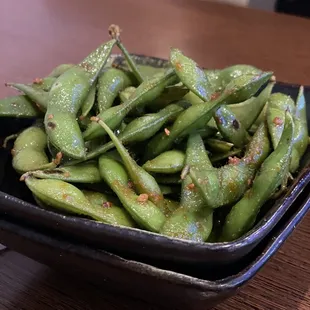 spicy garlic Edamame