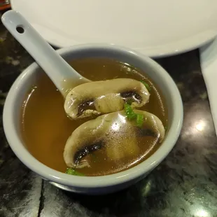 Clear soup appetizer
