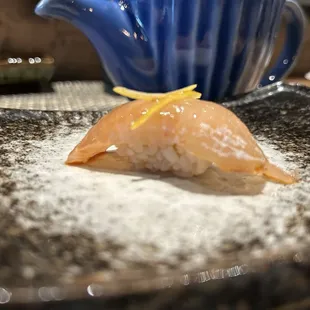 White salmon with yuzu (Japanese lemon)