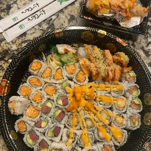 a variety of sushi