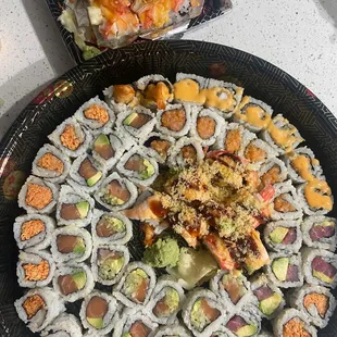 Sushi platter! And a Russian revolution roll on the side!