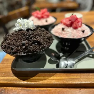 Pineapple and Oreo shaved ice