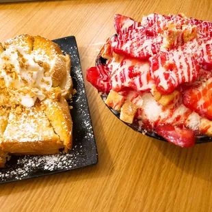 Choux Cream Toast and Strawberry Cheesecake Bingsoo...heaven!