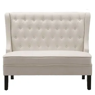 Beige love seat for the bride and groom