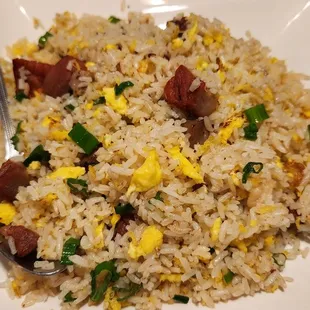 Barbecue pork fried rice - average and dry