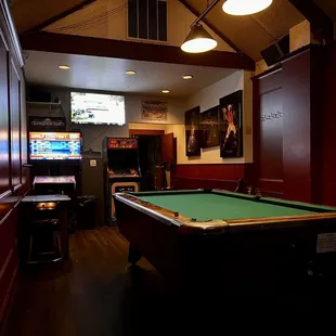 Pool table and arcade games
