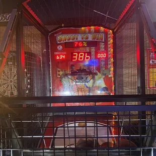a slot machine in a cage