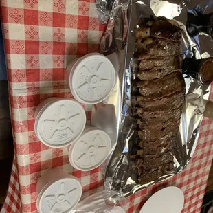 Full rack dinner with 4 sides!