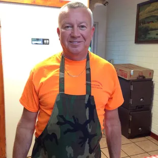 Owner Operated. Greeting Committee and BBQ King himself!