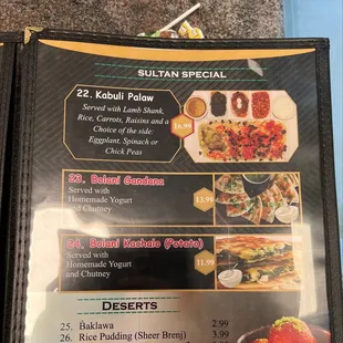 menu
