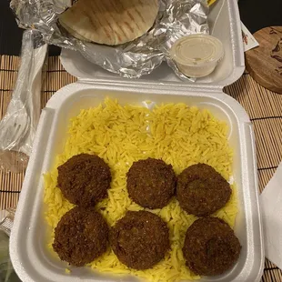 Rice and Falafel