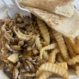 Chicken Shawarma and Fries Plate