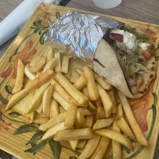 Gyro Wrap with French Fries