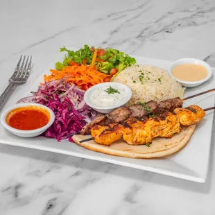 Combo shish kebab plate