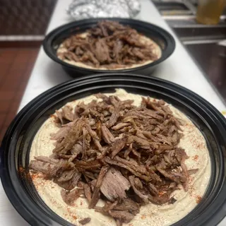 48. Shawarma Over Hummus